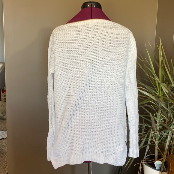 G by Guess White Kopan Zipper Neck Sweater (Size M) - Picture 5 of 8